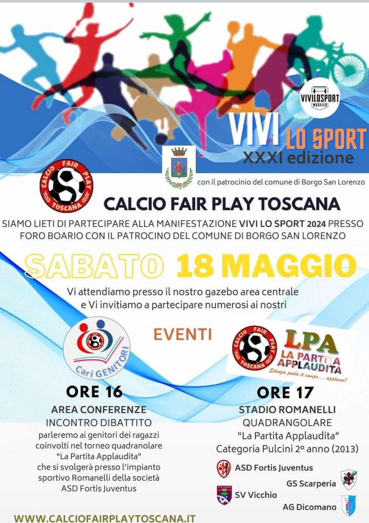 VIVI LO SPORT 🤝 CFPT 18 maggio a Borgo San Lorenzo