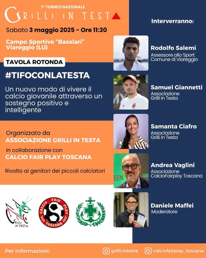 Grilli in Testa 🤝 CFPT 3 maggio a Viareggio